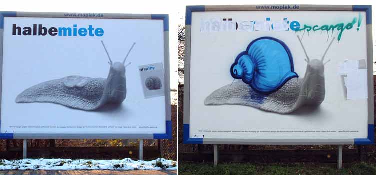 humanifree | dusseldorf | billboard | snail | germany