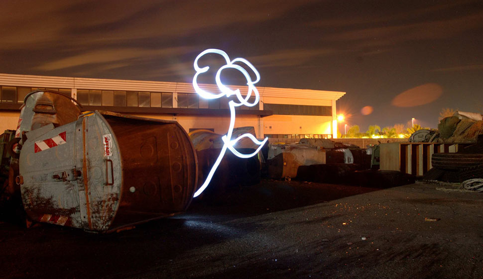 arp | light | flower | night | roma | italy