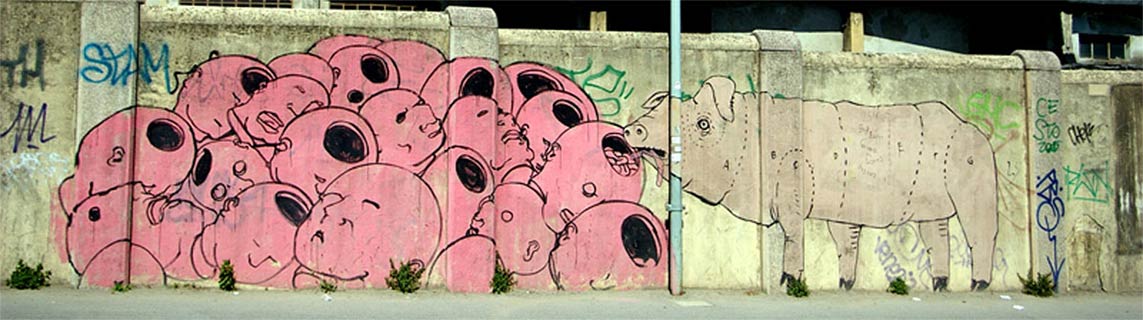 blu | pink | pig | bologna | italy