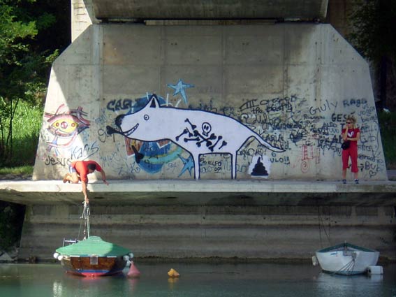 elfo | verona | bridge | dog | water | italy