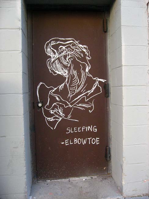 elbow-toe | chalk | door | brown | nyc