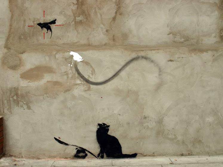 banksy | london | cat | rat | ukingdom
