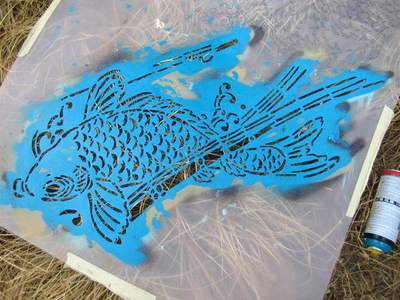  btoy stencil blue fish barcelona