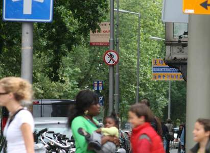  influenza forbidden roadsign rotterdam netherlands