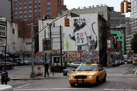  banksy rat big nyc