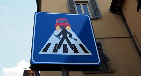 italy firenze roadsign clet-abraham