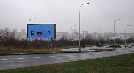  aargh blue billboard prague czech-republic