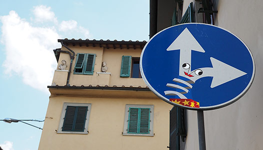 italy firenze roadsign clet-abraham