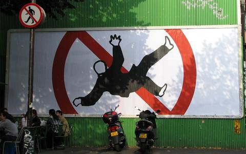  influenza billboard forbidden lemur paris
