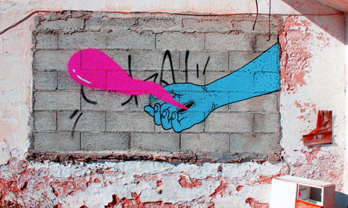 pink spain blue fluo hand gripface