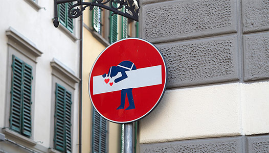 italy firenze roadsign clet-abraham