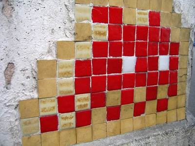  spaceinvader red paris