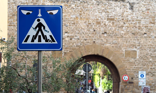 italy firenze roadsign clet-abraham