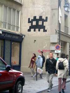  spaceinvader black roller paris