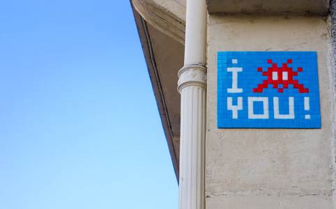  spaceinvader blue paris