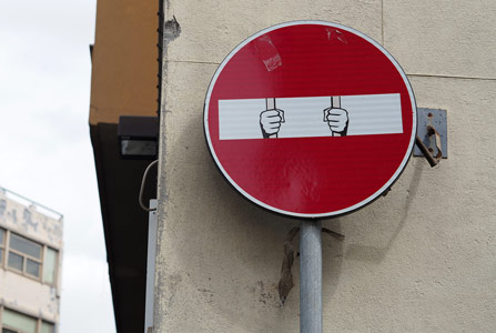 italy firenze roadsign clet-abraham