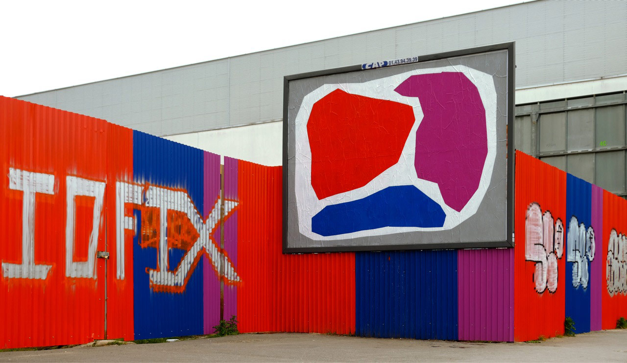 paris billboard abstract red france ox- minimalism