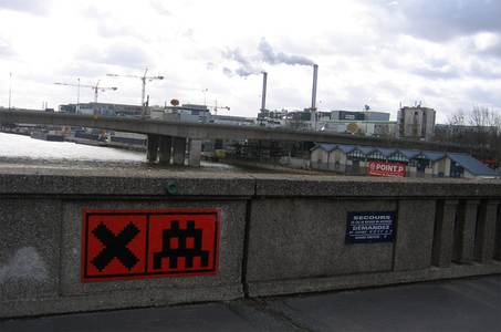  spaceinvader orange paris