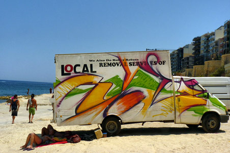 truck beach malta riots europe