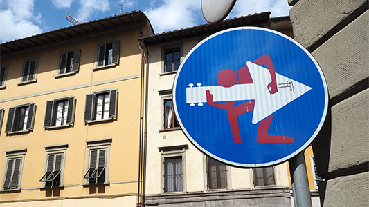 italy firenze roadsign clet-abraham