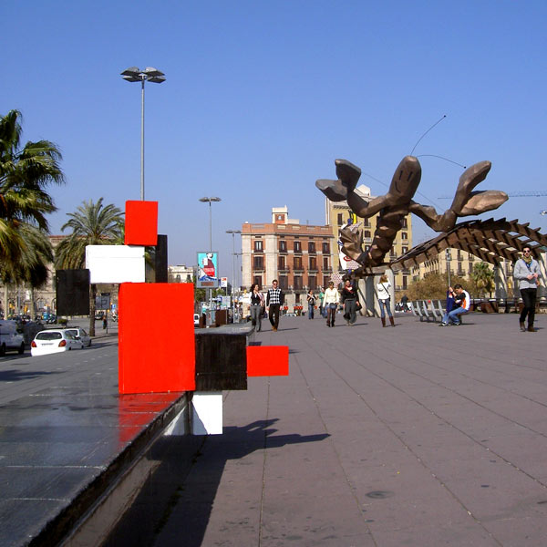  skount abstract geometry red 3-d barcelona