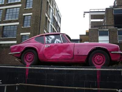  banksy car pink london ukingdom