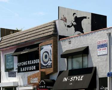  banksy roof losangeles california