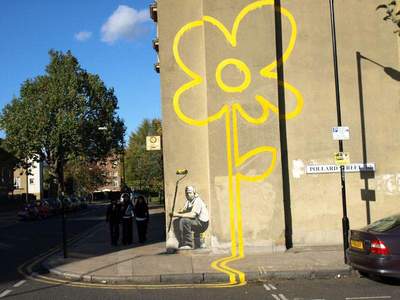  banksy yellow flower ukingdom