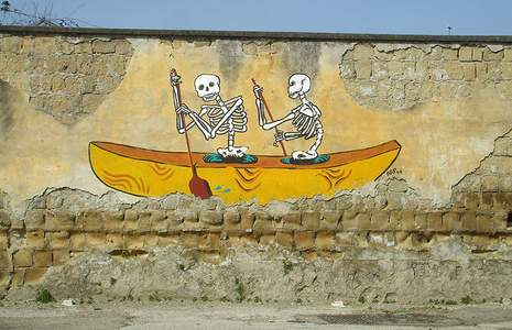 italy boat napoli skeleton arp