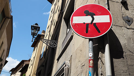 italy firenze roadsign clet-abraham