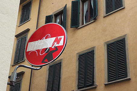 italy firenze roadsign clet-abraham