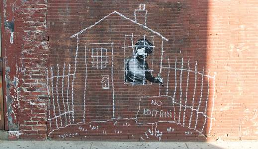  banksy chalk boston usa north-america