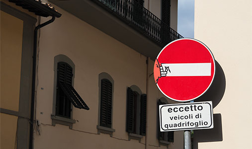 italy firenze roadsign clet-abraham