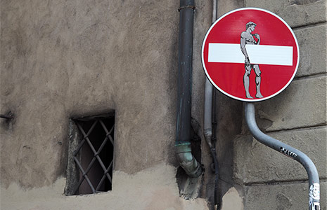 italy firenze roadsign clet-abraham