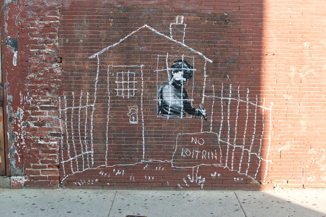  banksy chalk boston usa north-america